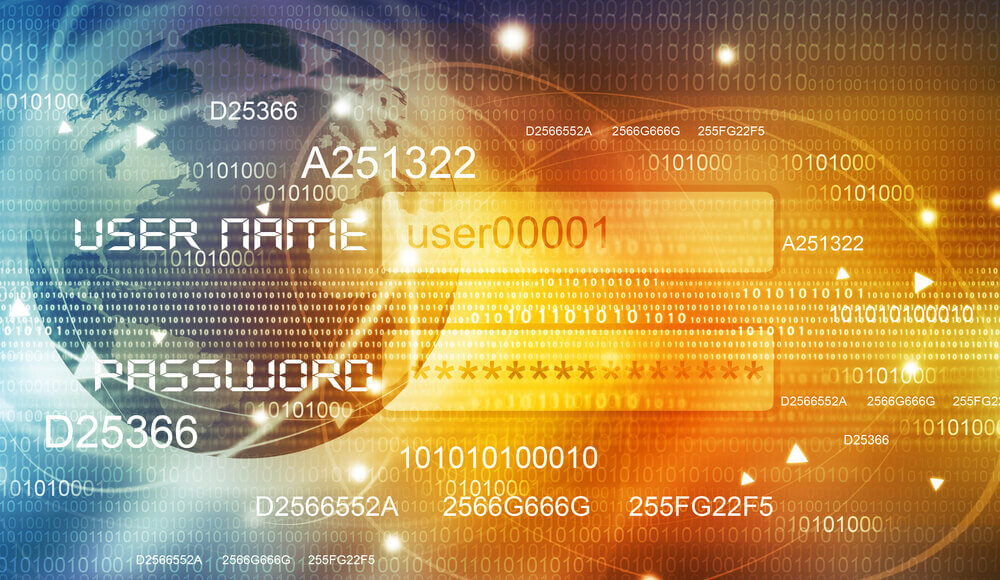 Global internet concept art featuring credential theft theme