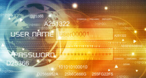 Global internet concept art featuring credential theft theme